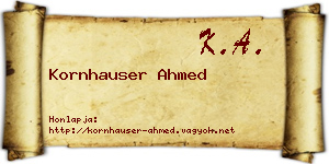 Kornhauser Ahmed névjegykártya